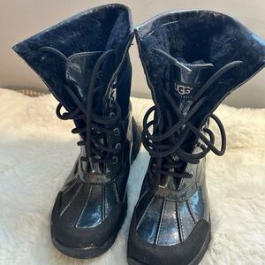 UGG Kids/Woman Butte II Waterproof & Leather Winter Boots  W/sparkle Size US 5